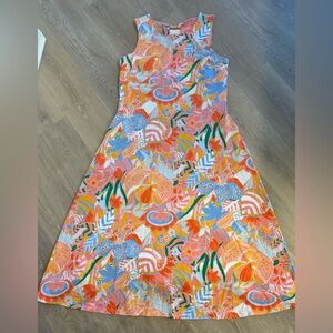 NWT Talbots Cotton Keyhole Floral Floor Length Dress